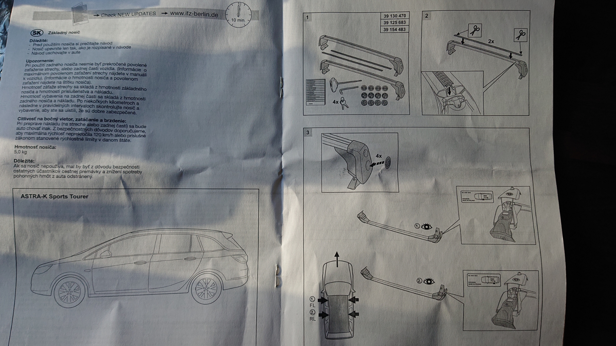 Dachträger Original Montageanleitung Seite 1